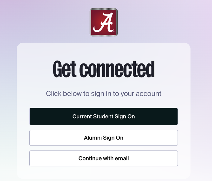 Handshake login screen